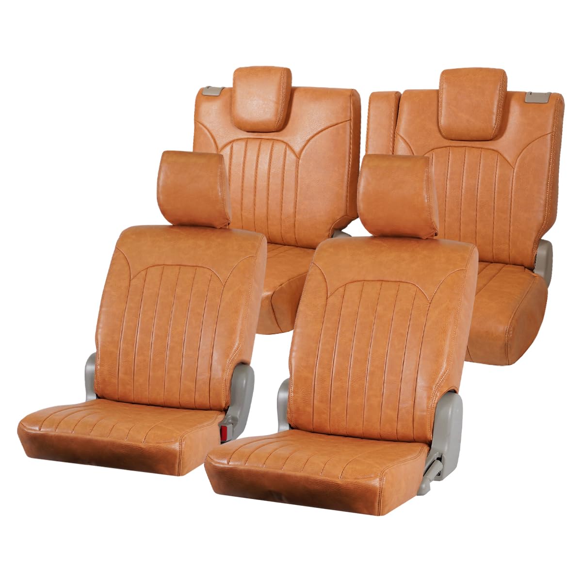 荒ぶる日本海・ハスラー、エブリイバンカバー2種セット、ブラウン、ステッチ白 荒ぶる日本海・ハスラー、エブリイバンカバー2種セット、ブラウン